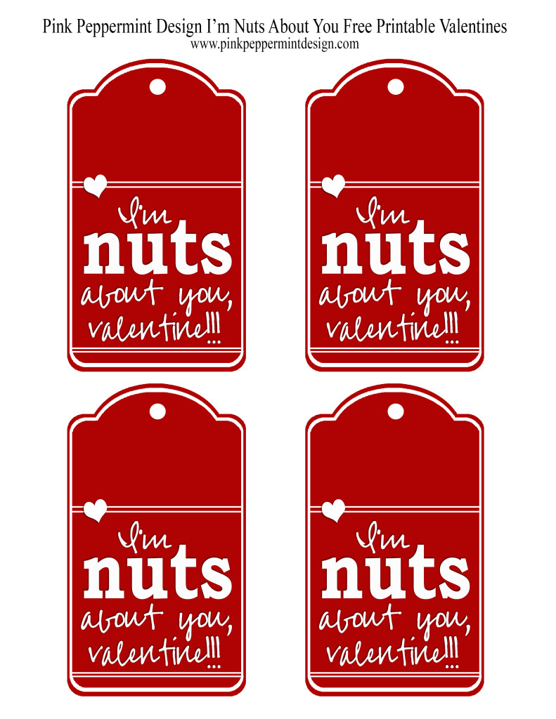 I'm Nuts About You Free Printable Valentine | Skip To My Lou