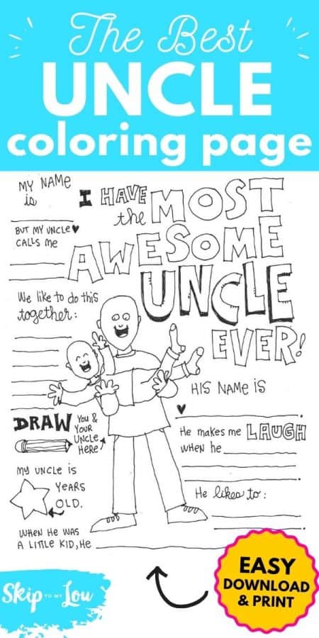 awesome uncle coloring page  skip to my lou