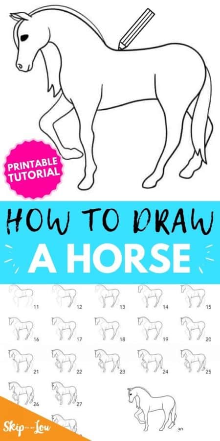 How To Draw A Horse Step By Step With Printable Guide Skip To My Lou